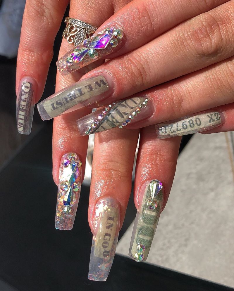 55 Gorgeous Money Nail Art Designs Make You Rich