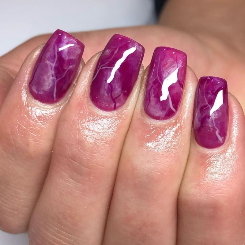 50 Trendy Purple Marble Nails You Must Try