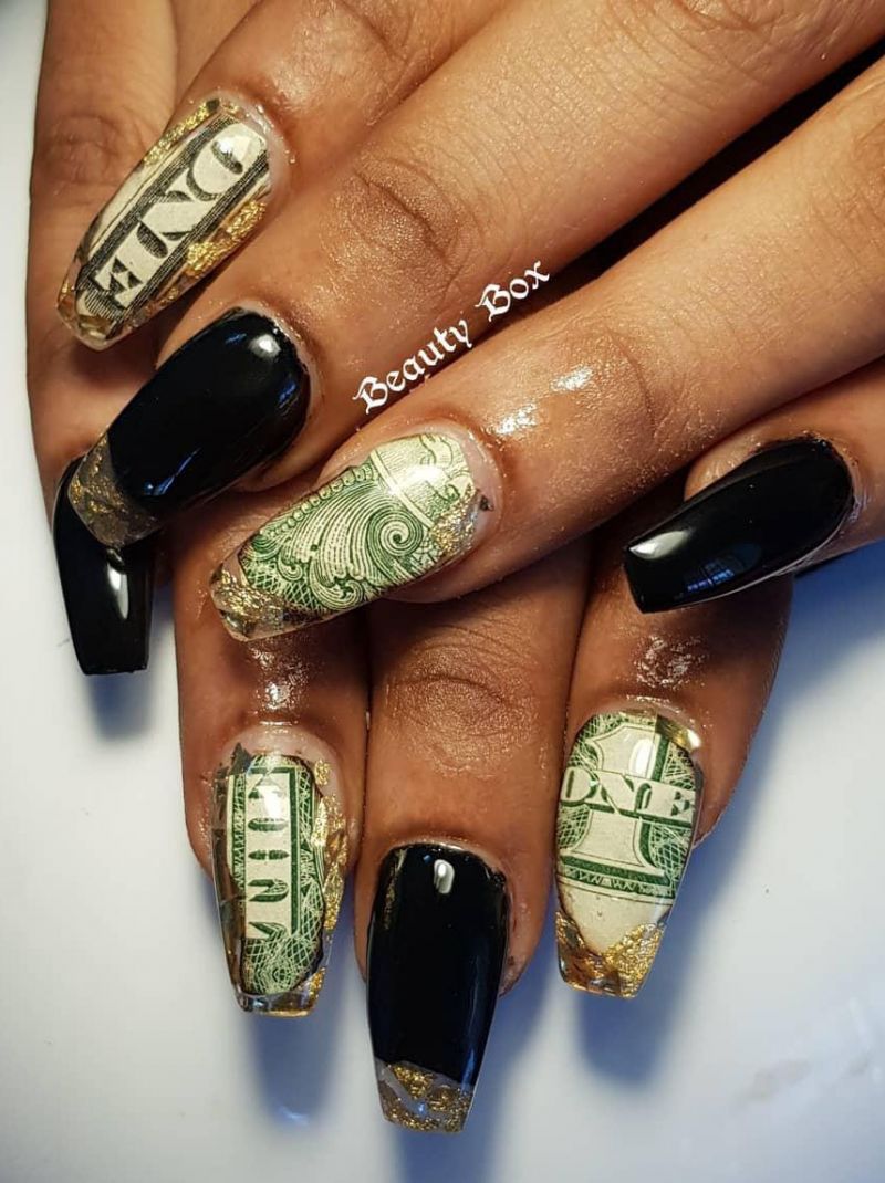 55 Gorgeous Money Nail Art Designs Make You Rich