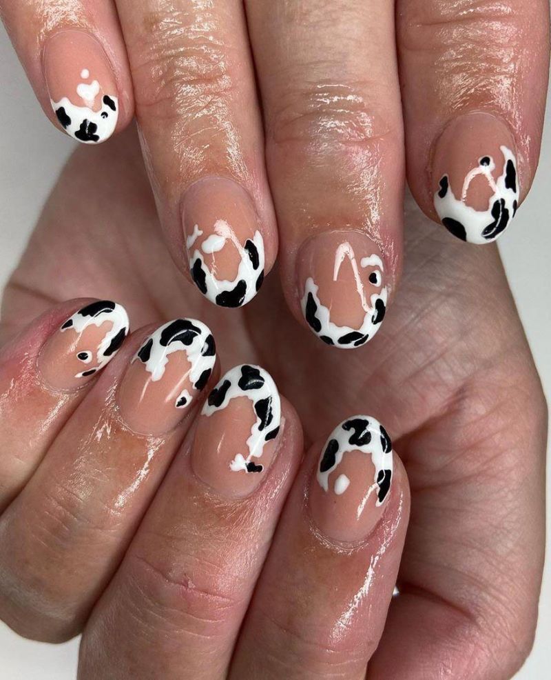 50 Stylish Cow Print Nail Art Designs For Inspiration