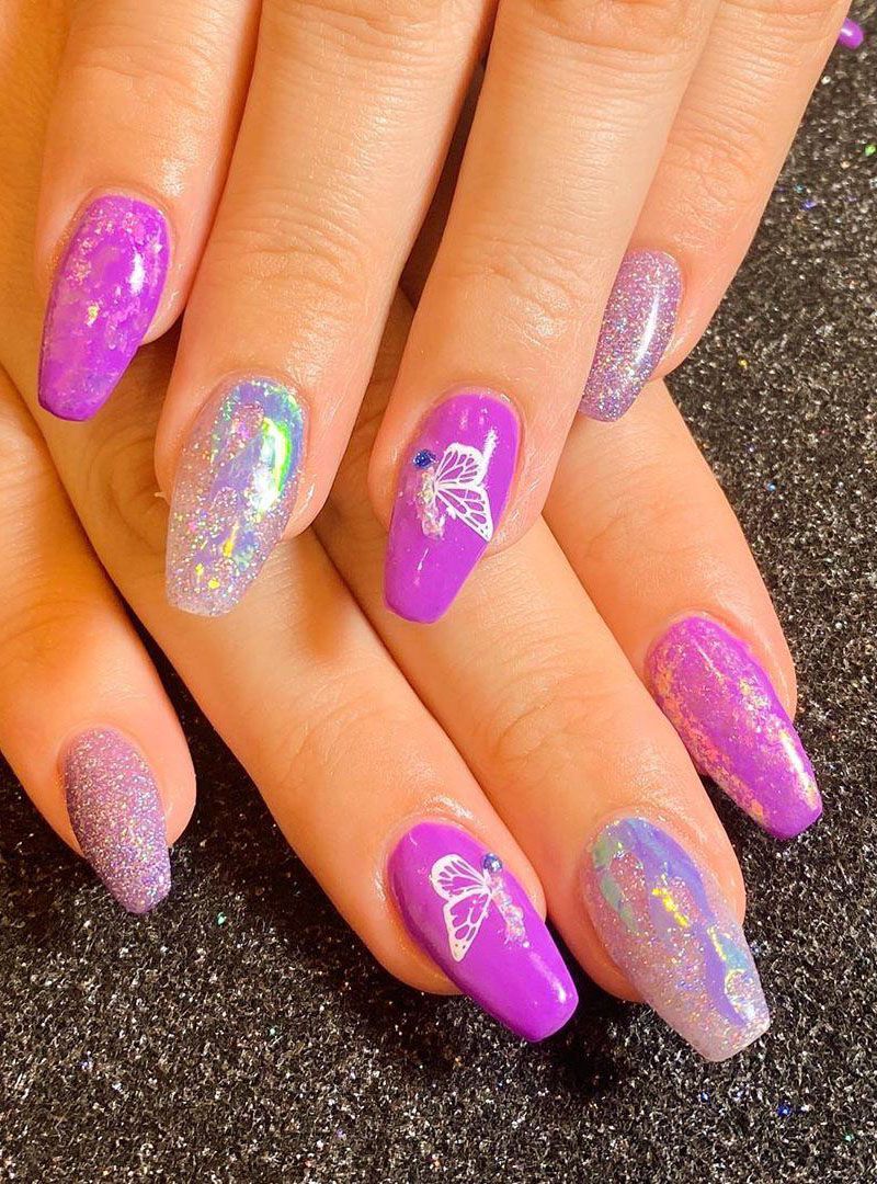 55 Trendy Butterfly Nail Art Designs for Spring