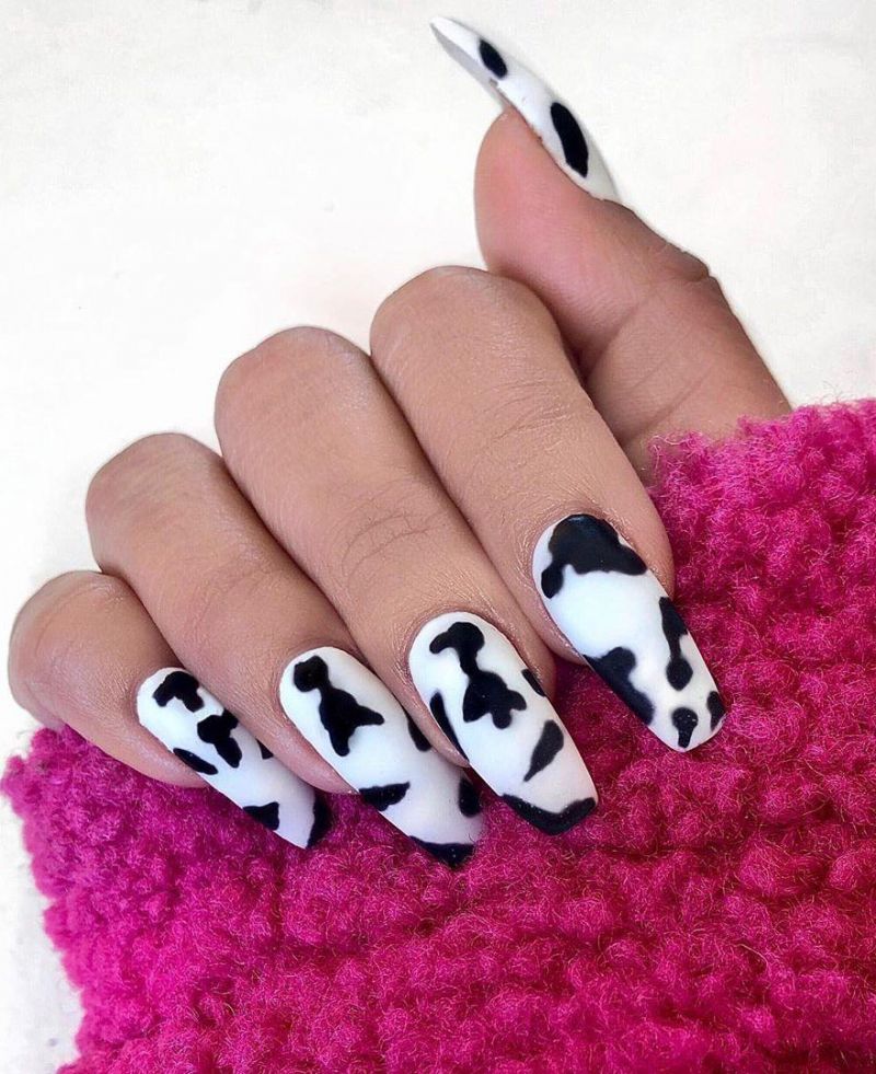 50 Stylish Cow Print Nail Art Designs For Inspiration