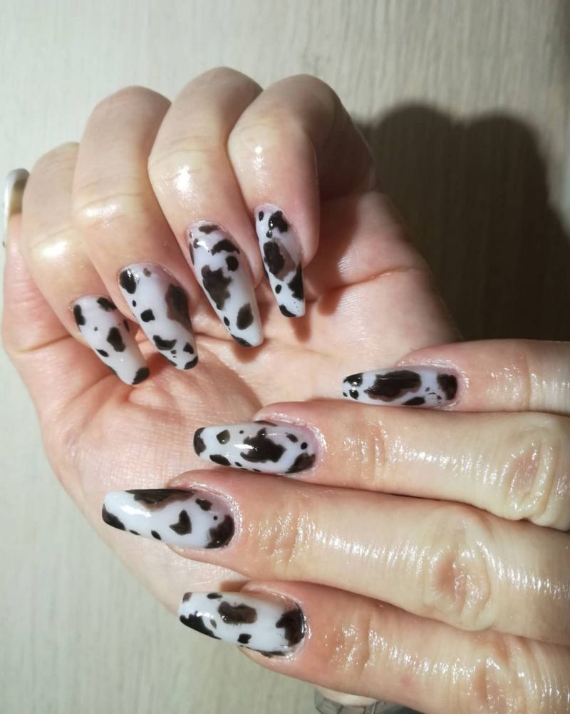 50 Stylish Cow Print Nail Art Designs For Inspiration