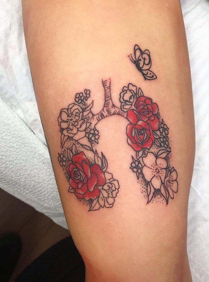 50 Creative Anatomical Lung Tattoos Give You Energy