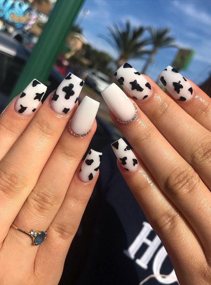 50 Stylish Cow Print Nail Art Designs For Inspiration