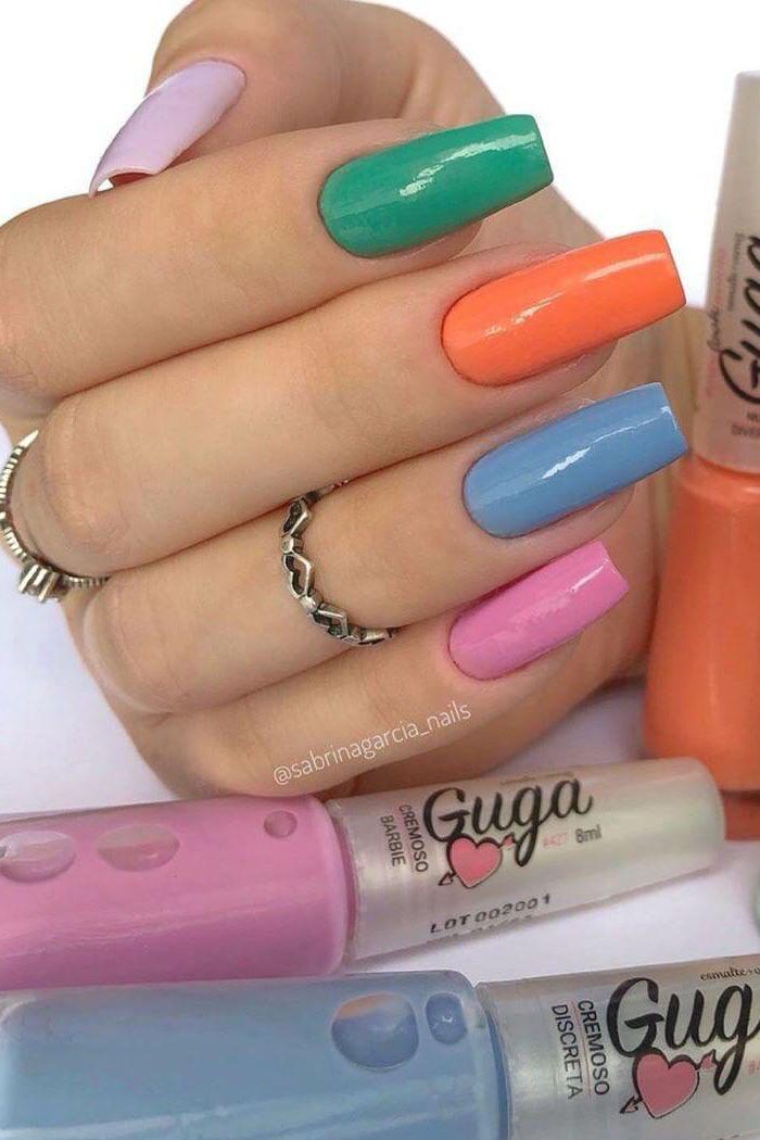 55 Elegant Multicolor Nails for Spring You Will Love