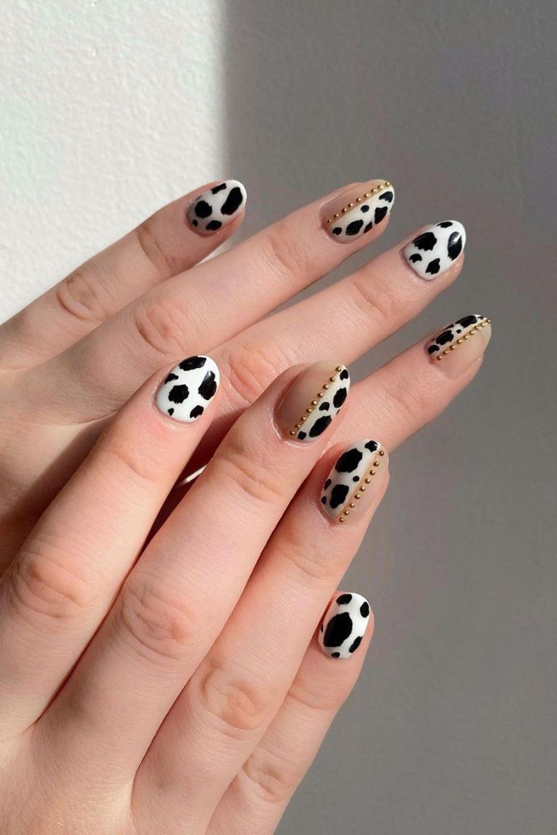 50 Stylish Cow Print Nail Art Designs For Inspiration