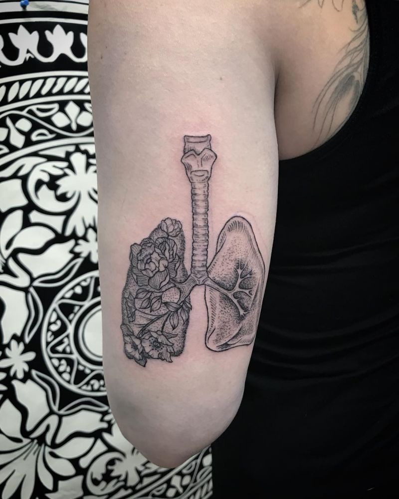 50 Creative Anatomical Lung Tattoos Give You Energy