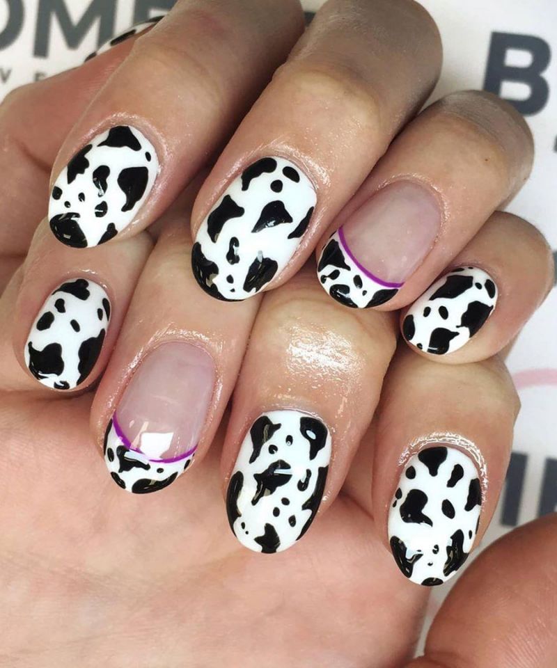 50 Stylish Cow Print Nail Art Designs For Inspiration