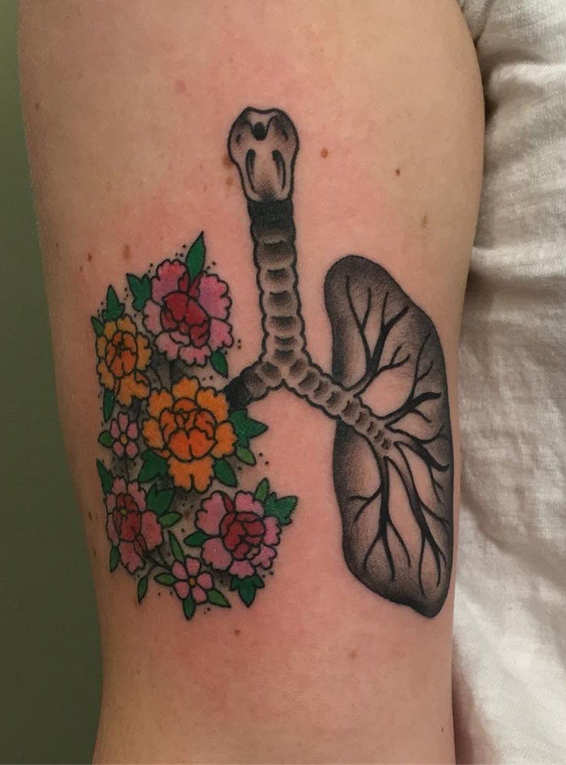 50 Creative Anatomical Lung Tattoos Give You Energy