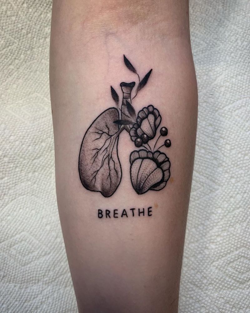 50 Creative Anatomical Lung Tattoos Give You Energy