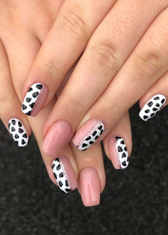 50 Stylish Cow Print Nail Art Designs For Inspiration