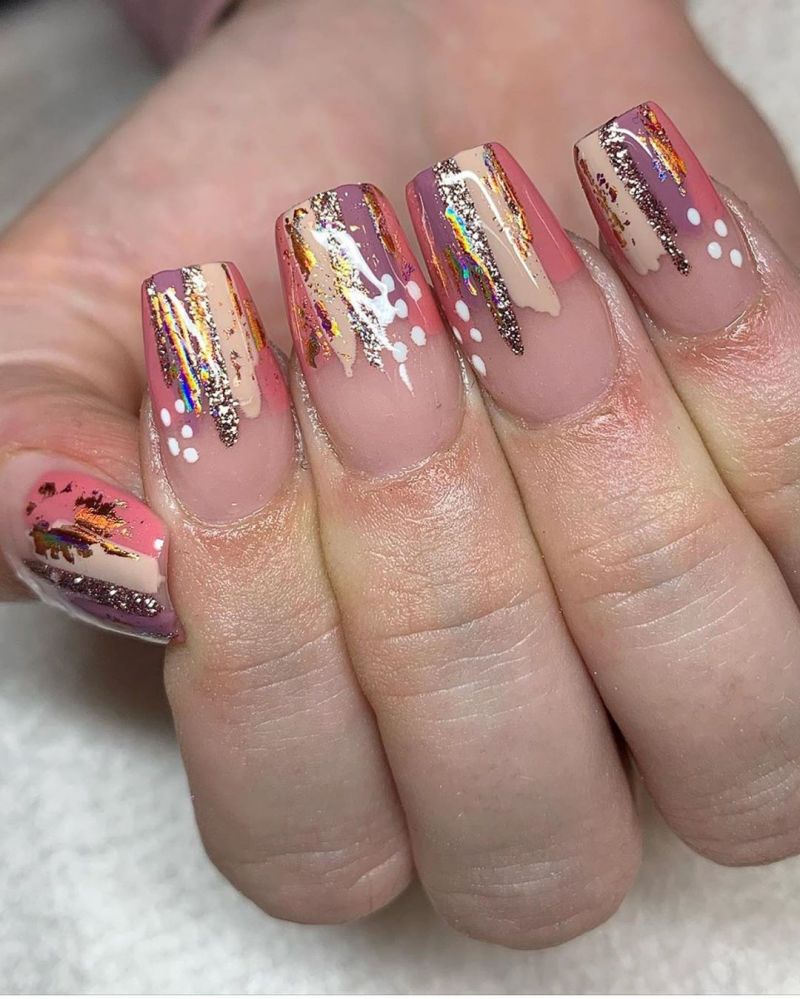 55 Elegant Foil Nail Art Designs for Spring