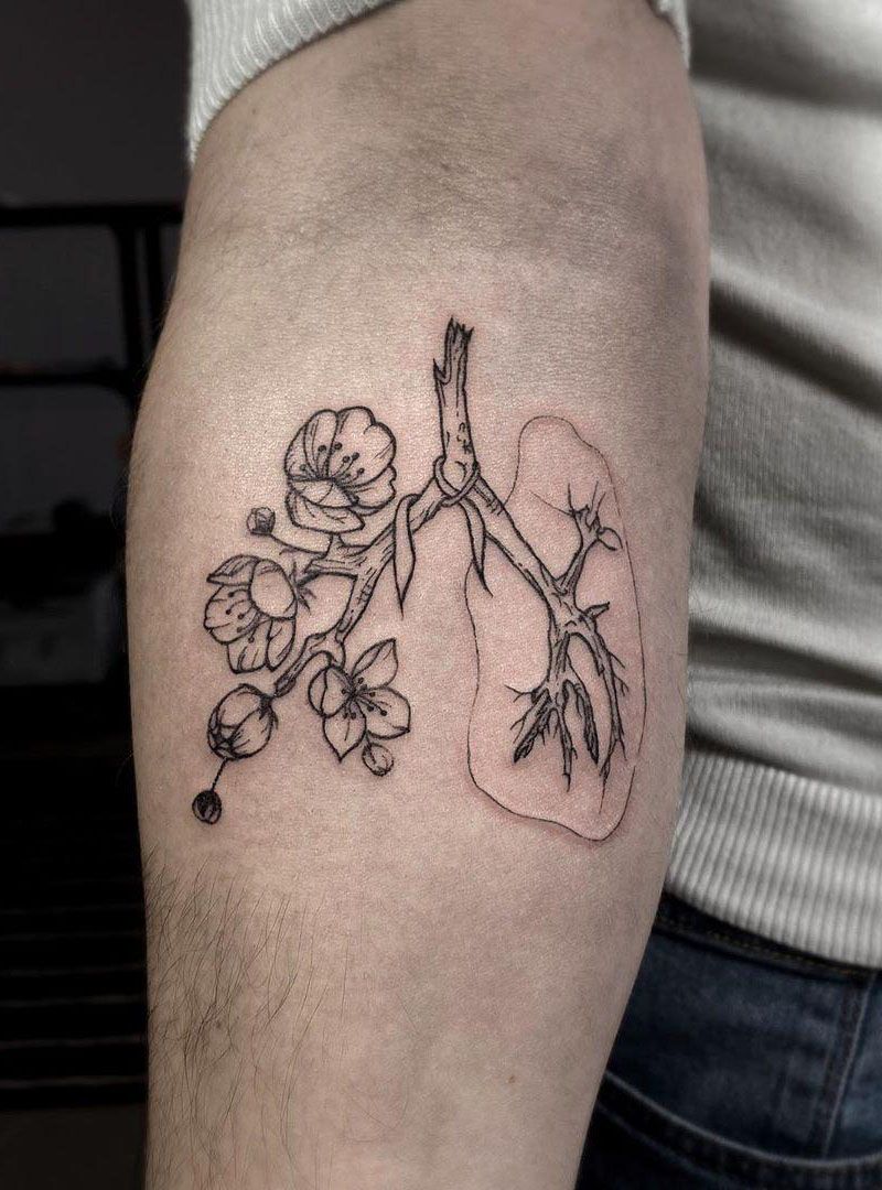 50 Creative Anatomical Lung Tattoos Give You Energy