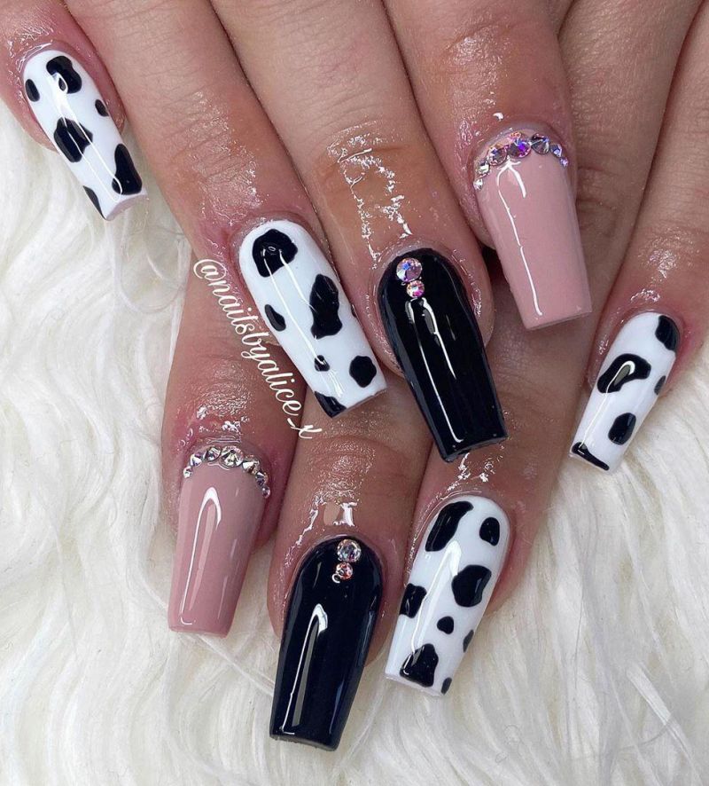 50 Stylish Cow Print Nail Art Designs For Inspiration