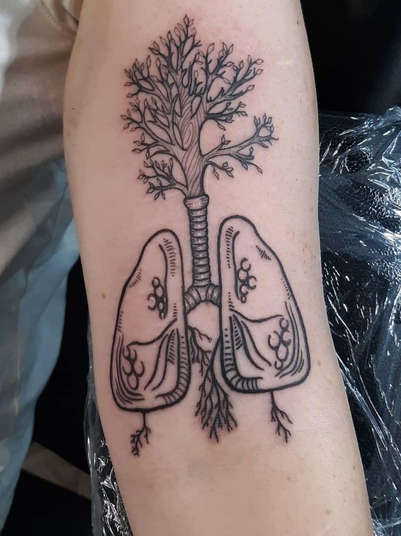 50 Creative Anatomical Lung Tattoos Give You Energy