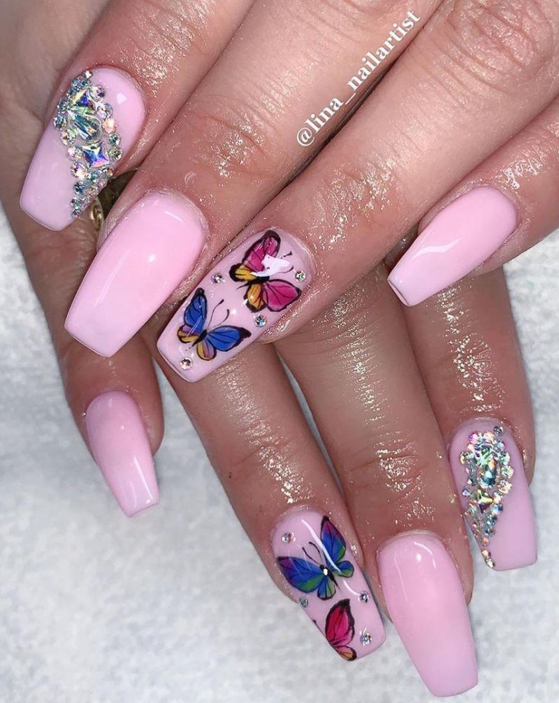 55 Trendy Butterfly Nail Art Designs for Spring