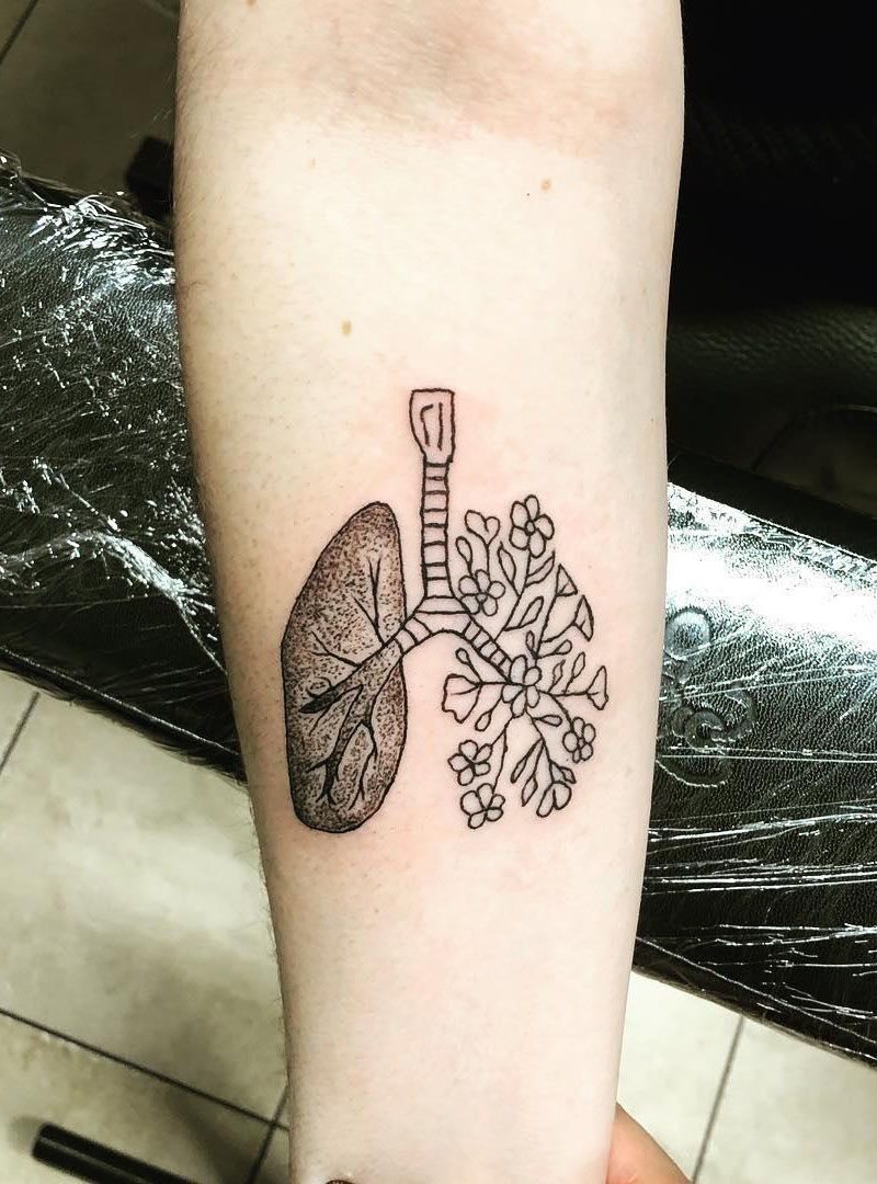 50 Creative Anatomical Lung Tattoos Give You Energy