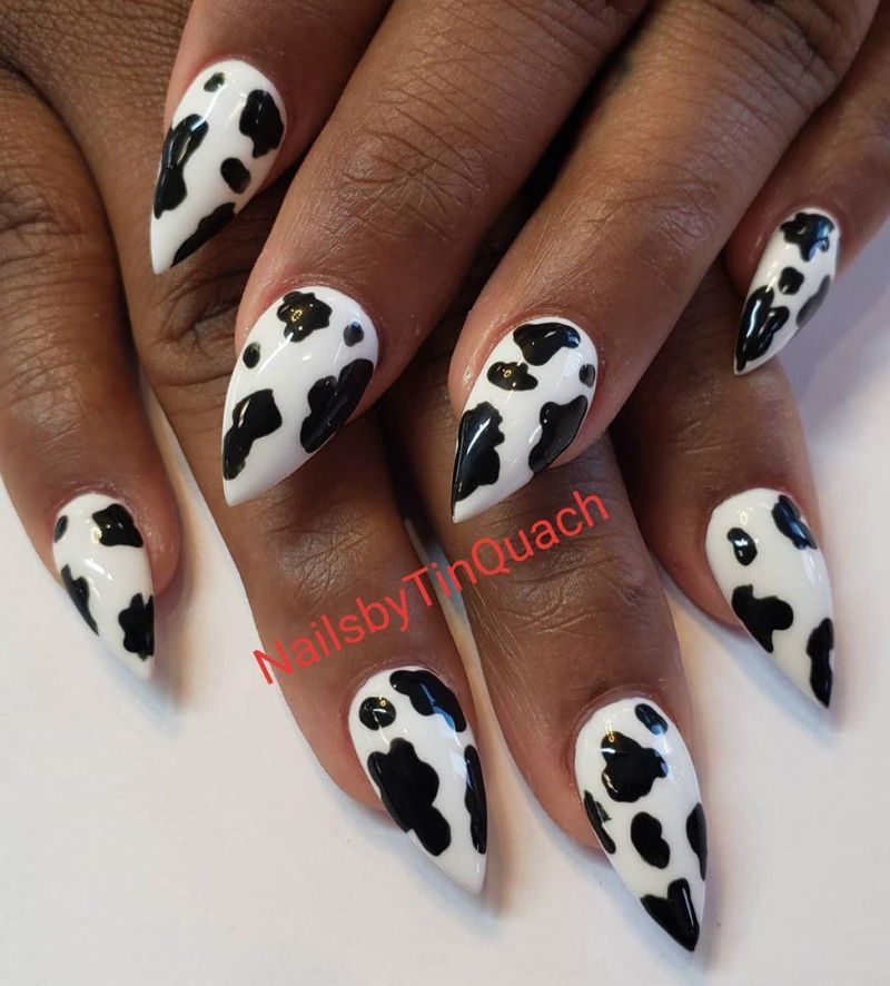 50 Stylish Cow Print Nail Art Designs For Inspiration