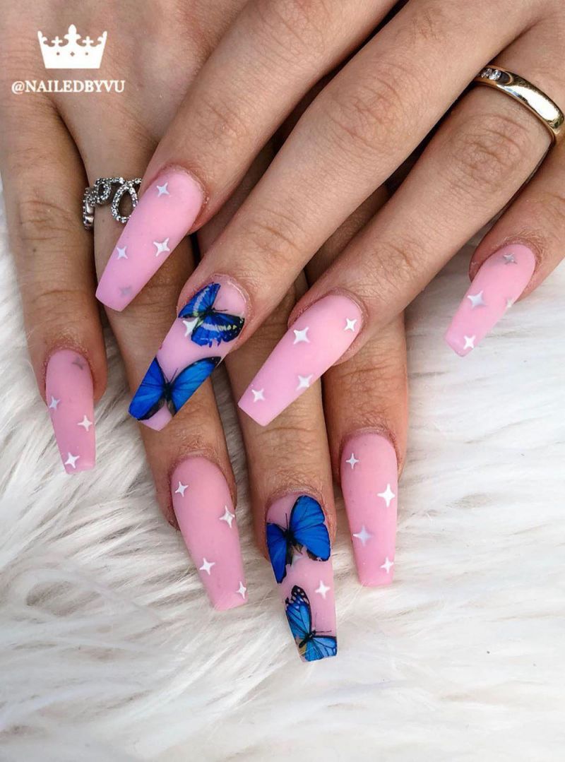 55 Trendy Butterfly Nail Art Designs for Spring