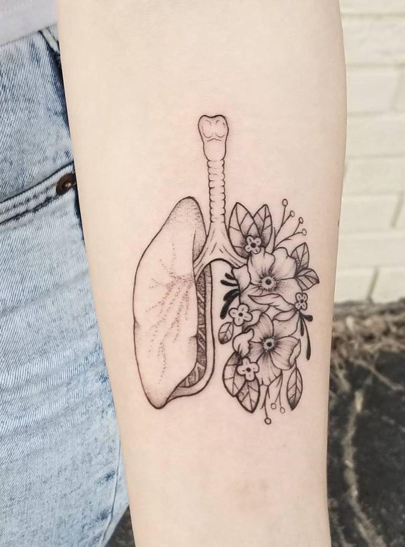 50 Creative Anatomical Lung Tattoos Give You Energy