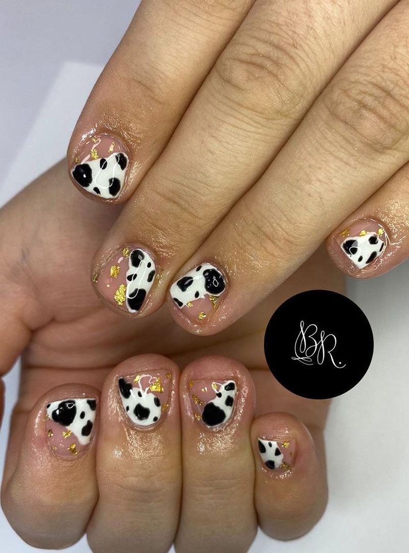 50 Stylish Cow Print Nail Art Designs For Inspiration