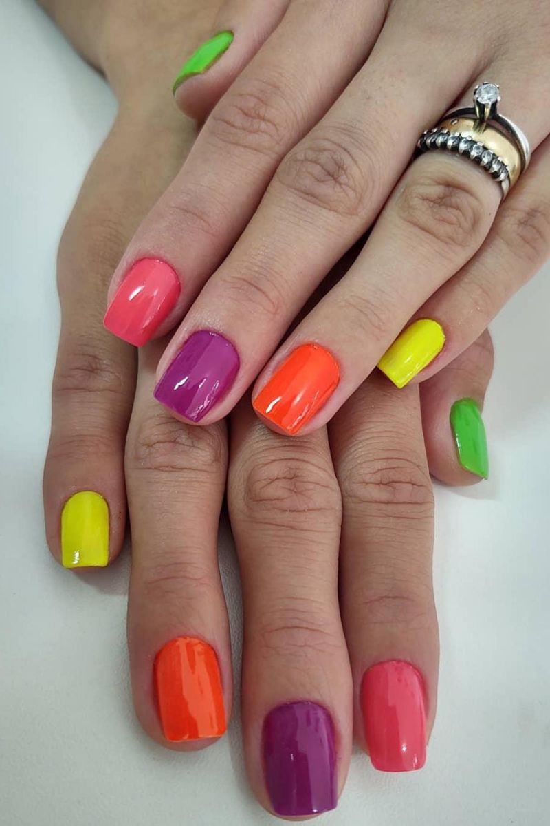 55 Elegant Multicolor Nails for Spring You Will Love