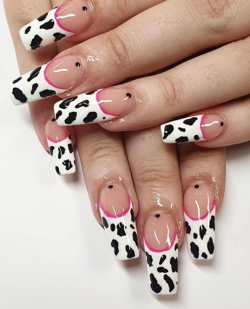 50 Stylish Cow Print Nail Art Designs For Inspiration