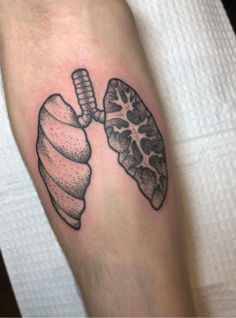 50 Creative Anatomical Lung Tattoos Give You Energy