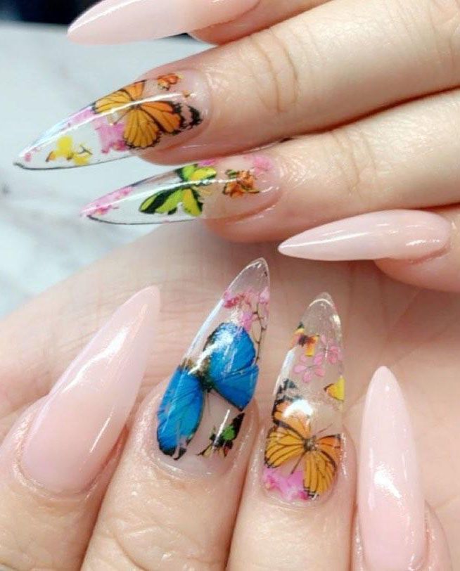 55 Trendy Butterfly Nail Art Designs for Spring