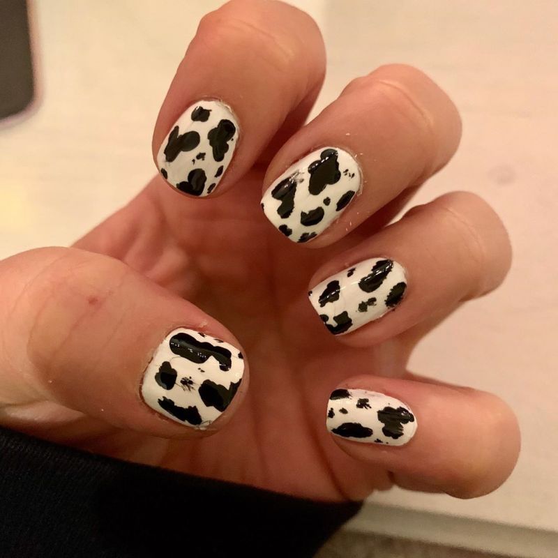 50 Stylish Cow Print Nail Art Designs For Inspiration