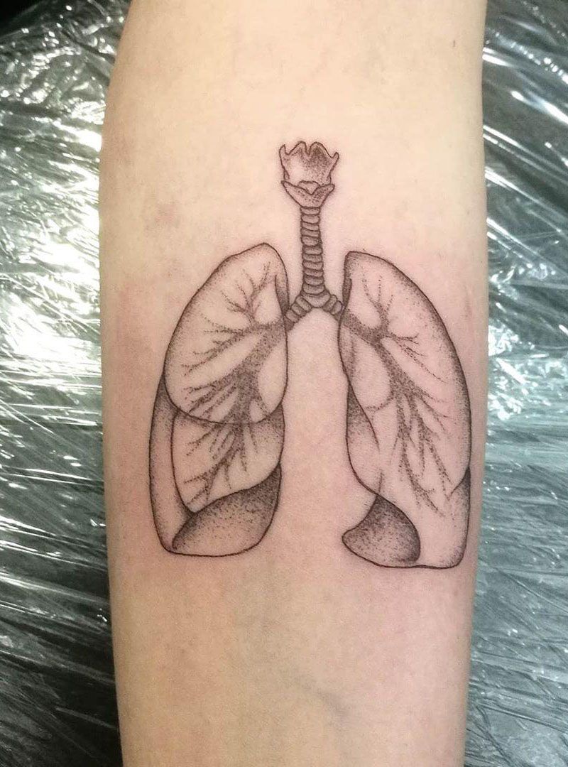 50 Creative Anatomical Lung Tattoos Give You Energy