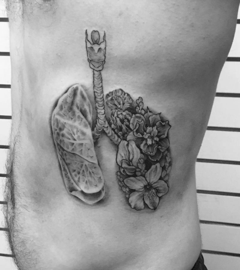 50 Creative Anatomical Lung Tattoos Give You Energy