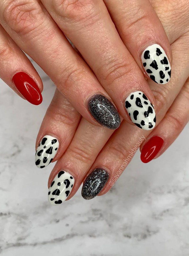 50 Stylish Cow Print Nail Art Designs For Inspiration