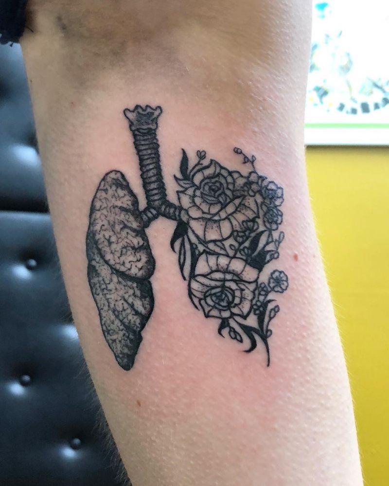 50 Creative Anatomical Lung Tattoos Give You Energy