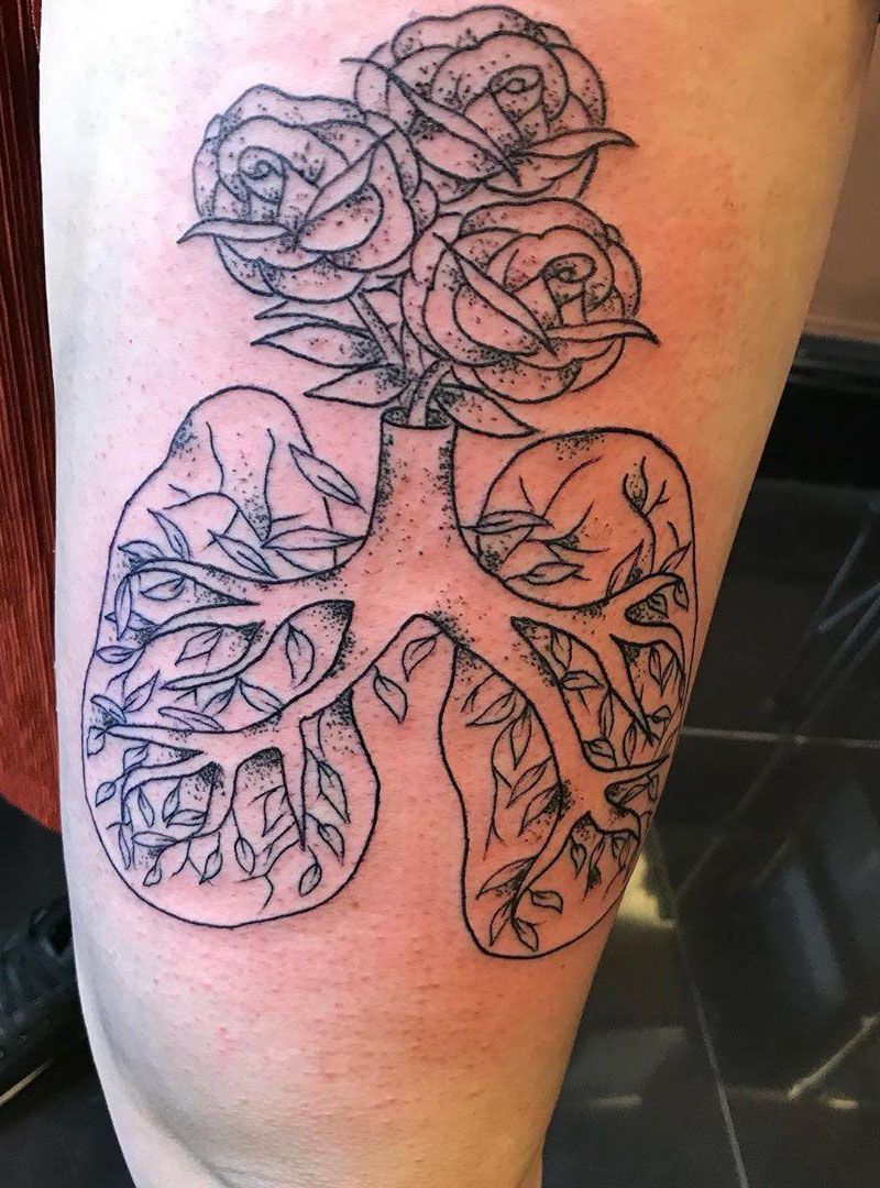 50 Creative Anatomical Lung Tattoos Give You Energy