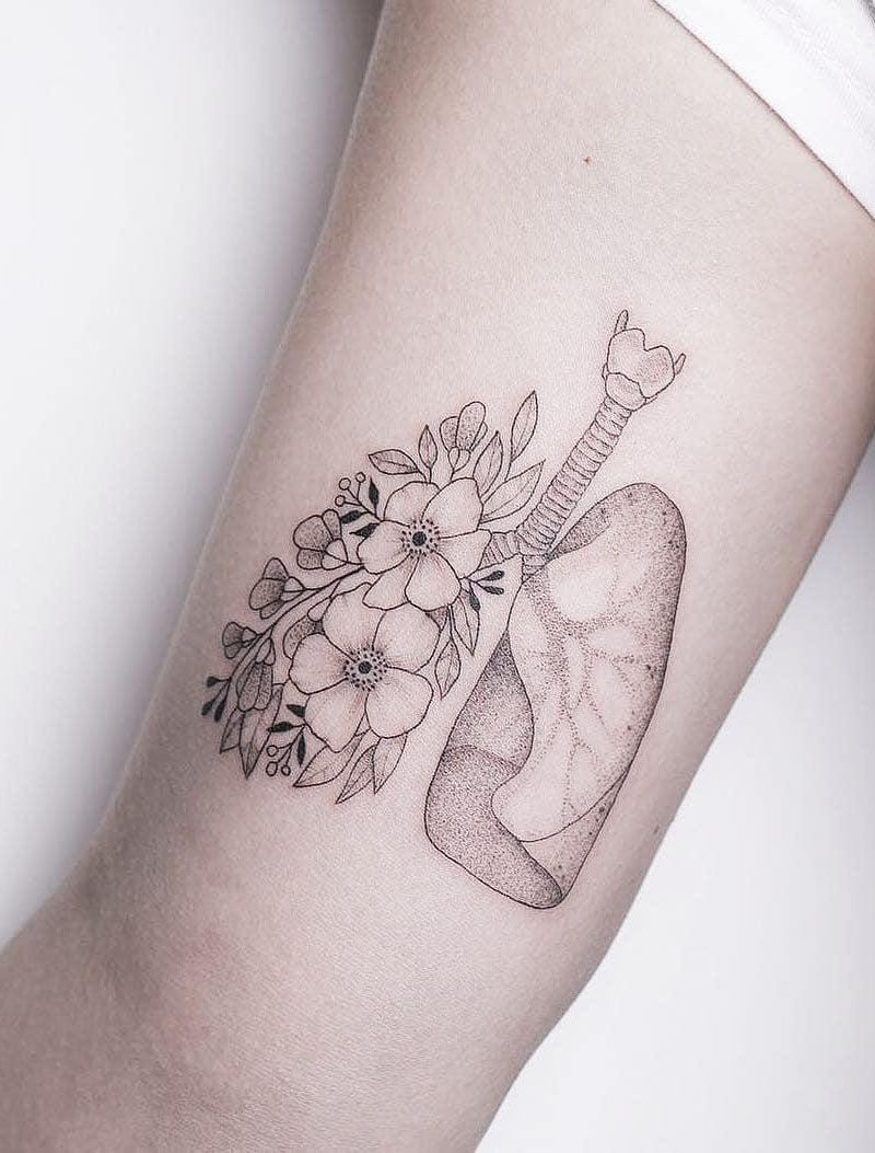 50 Creative Anatomical Lung Tattoos Give You Energy