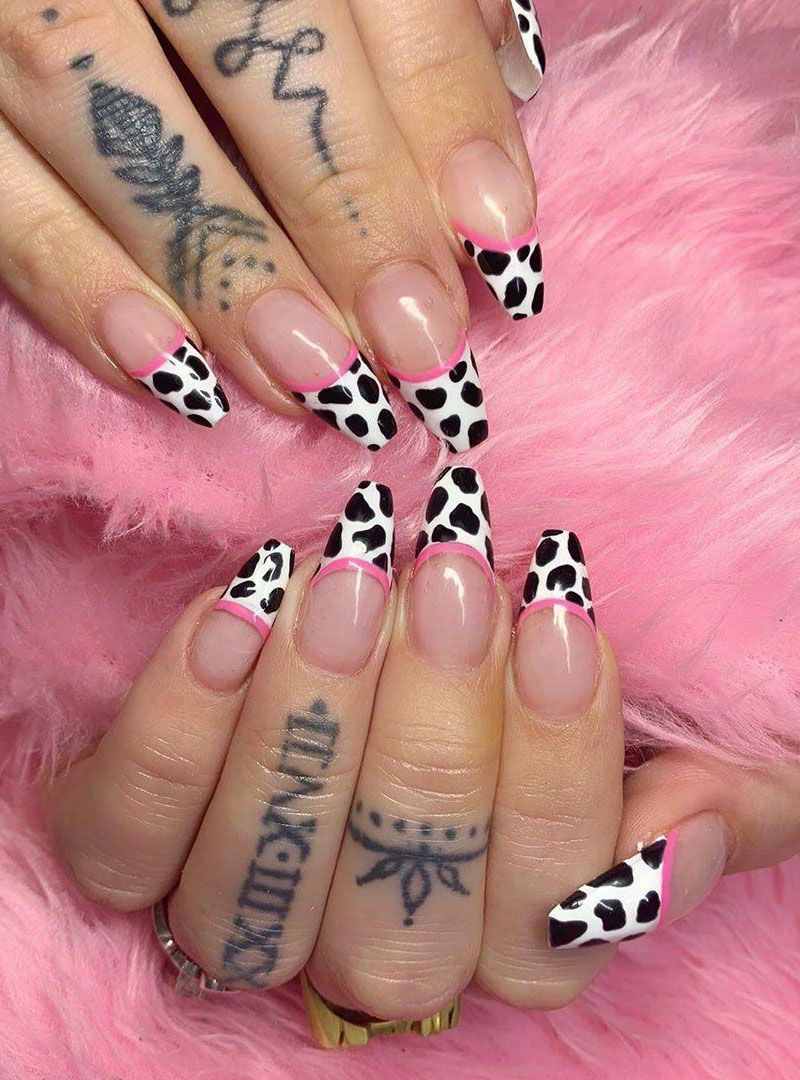 50 Stylish Cow Print Nail Art Designs For Inspiration