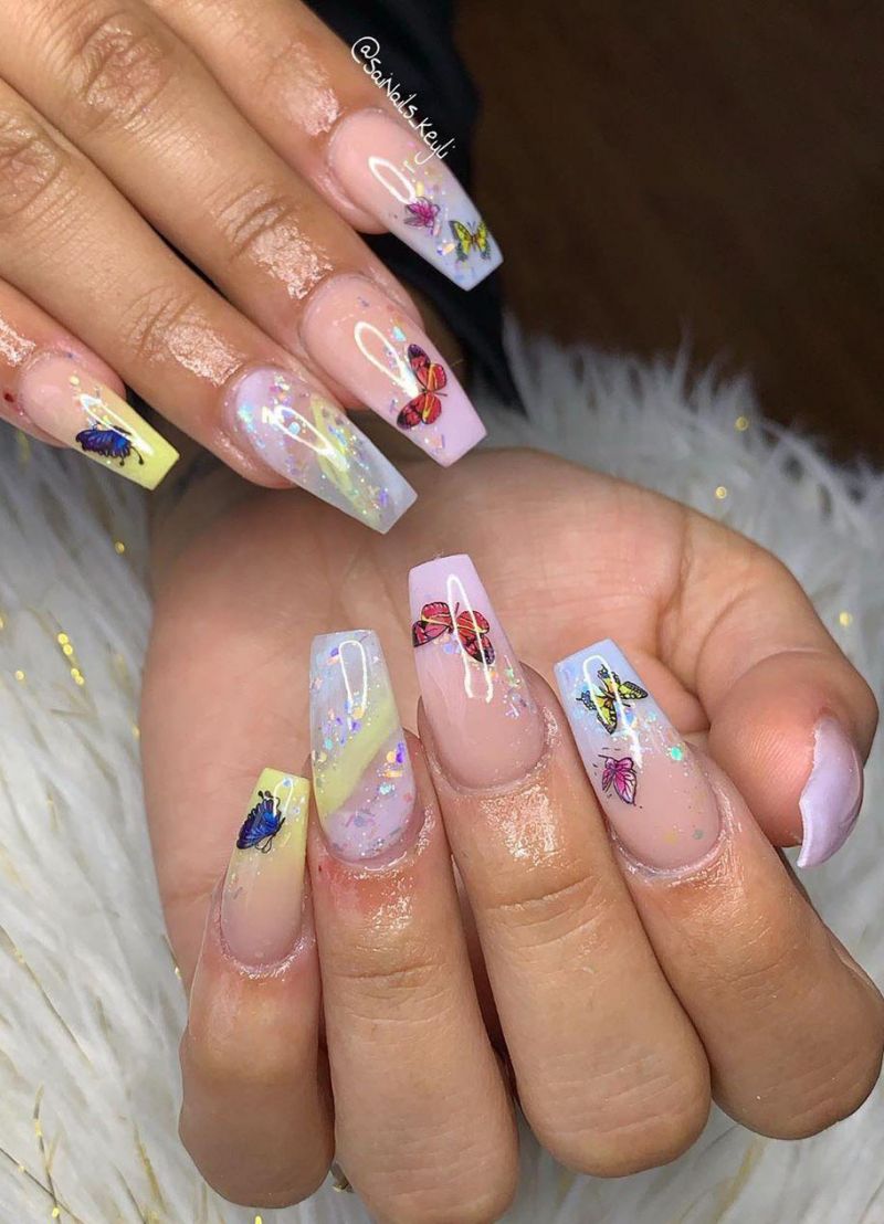 55 Trendy Butterfly Nail Art Designs for Spring
