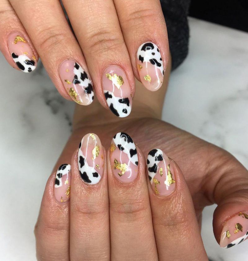 50 Stylish Cow Print Nail Art Designs For Inspiration