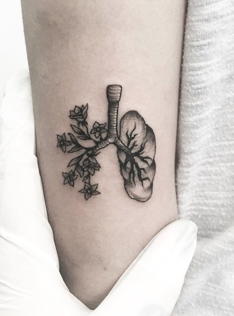 50 Creative Anatomical Lung Tattoos Give You Energy