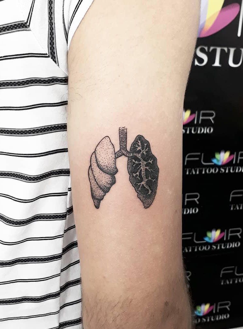 50 Creative Anatomical Lung Tattoos Give You Energy