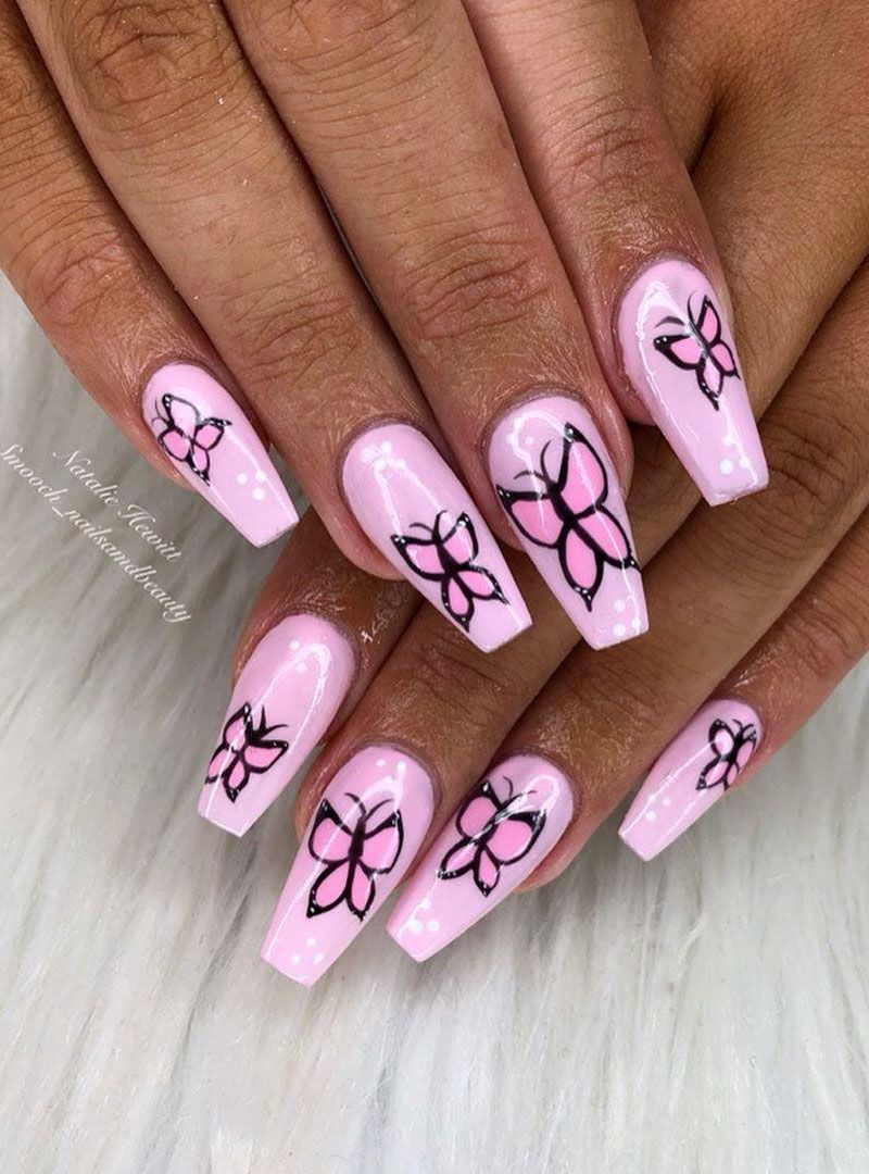 55 Trendy Butterfly Nail Art Designs for Spring