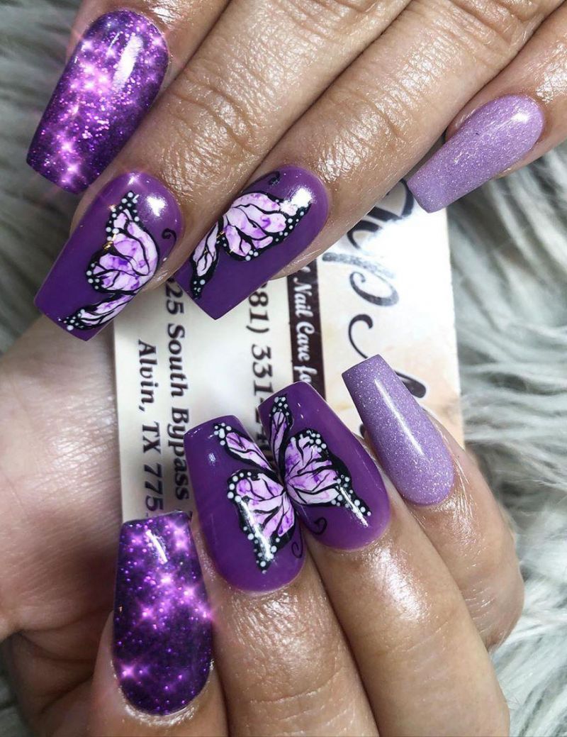 55 Trendy Butterfly Nail Art Designs for Spring