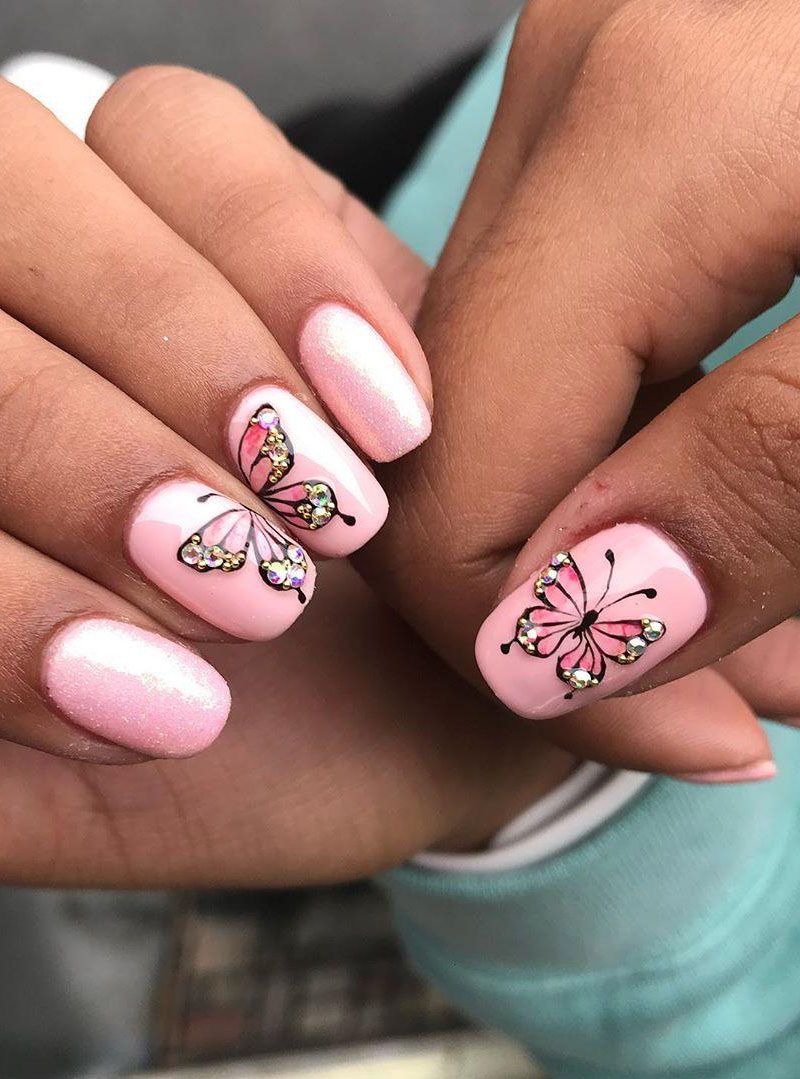 55 Trendy Butterfly Nail Art Designs for Spring