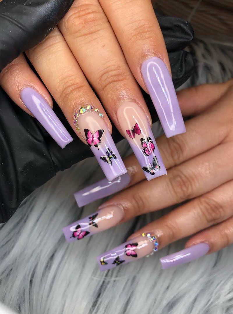 55 Trendy Butterfly Nail Art Designs for Spring