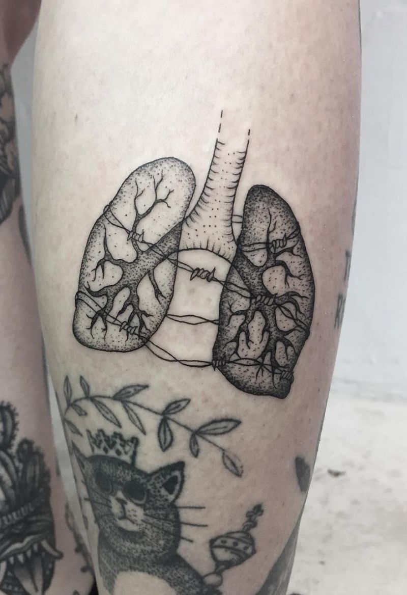 50 Creative Anatomical Lung Tattoos Give You Energy