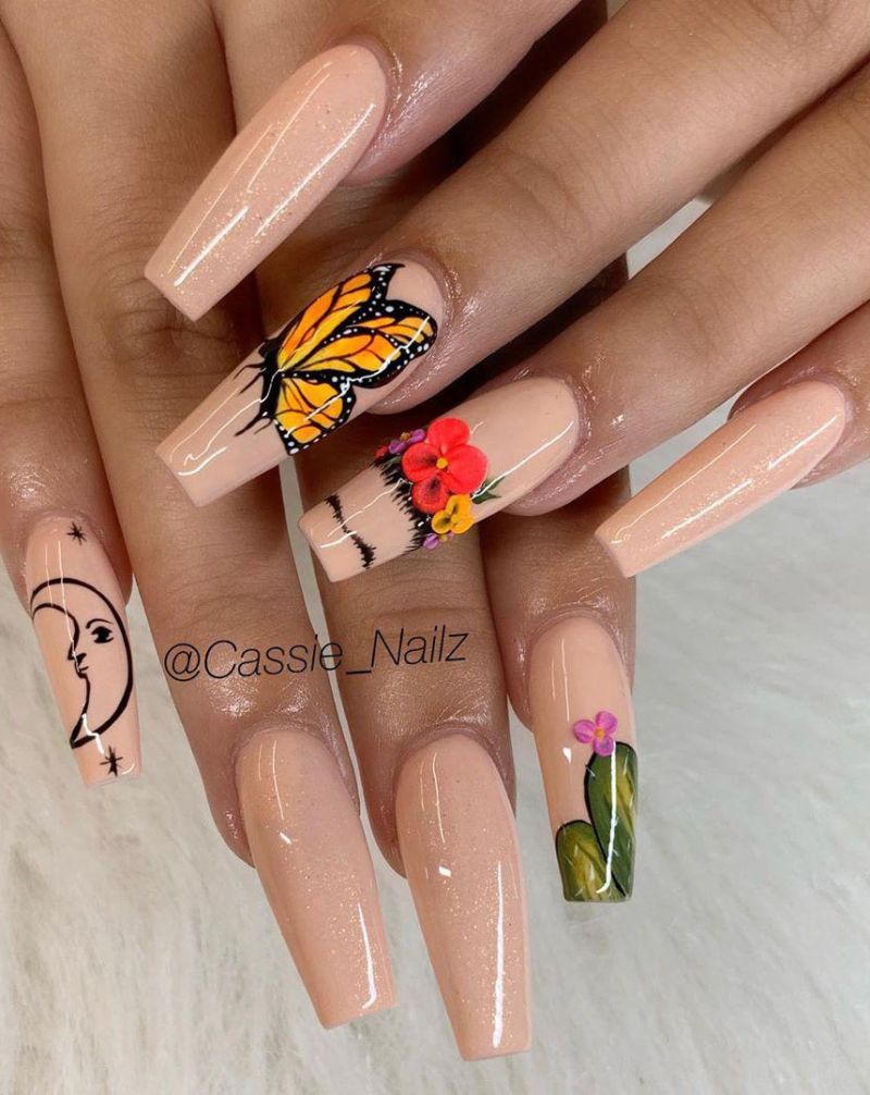 55 Trendy Butterfly Nail Art Designs for Spring