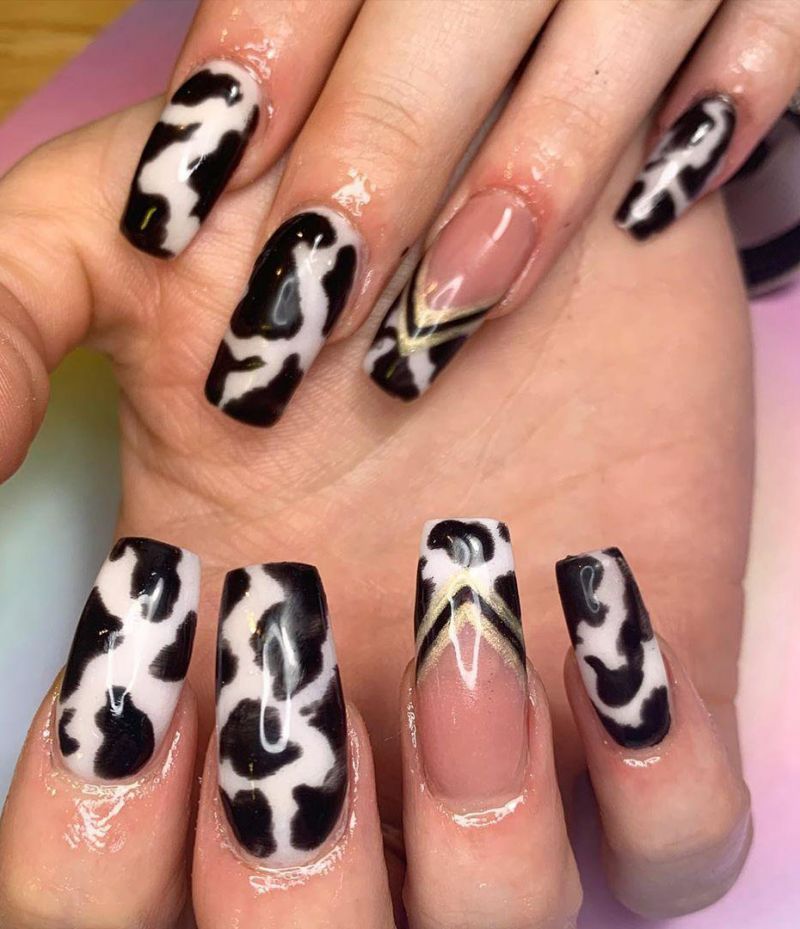 50 Stylish Cow Print Nail Art Designs For Inspiration