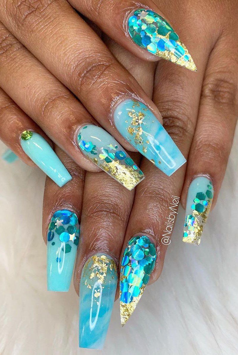 55 Elegant Foil Nail Art Designs for Spring